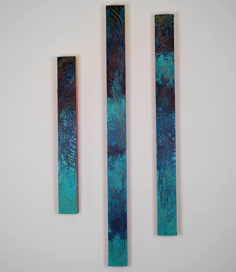 Tríptic blaus i vermells